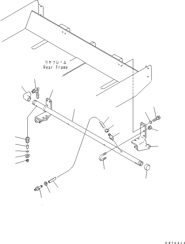 Схема запчастей Komatsu JV40CW-5 - РАЗБРЫЗГИВАНИЕ ВОДЫ ТРУБЫ (/) (ДЛЯ ШИР. ШИНЫ) (ВОДЯНАЯ ПОМПА - ЗАДН.   ФОРСУНКА) УПРАВЛ-Е РАБОЧИМ ОБОРУДОВАНИЕМ