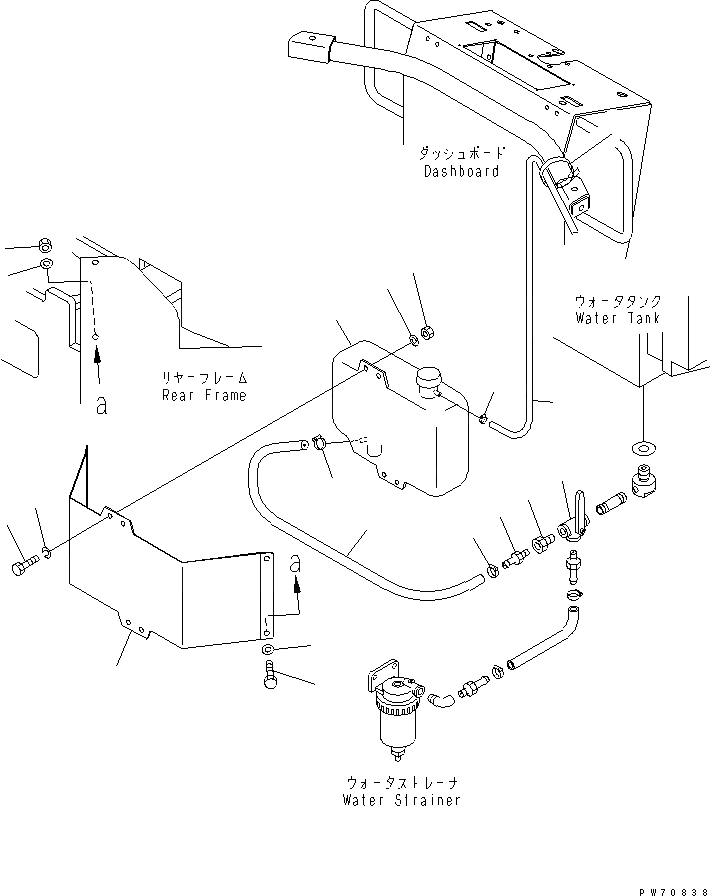 Схема запчастей Komatsu JV40CW-5 - РАЗБРЫЗГИВАНИЕ ВОДЫ ANTI-FREEZE УПРАВЛ-Е РАБОЧИМ ОБОРУДОВАНИЕМ