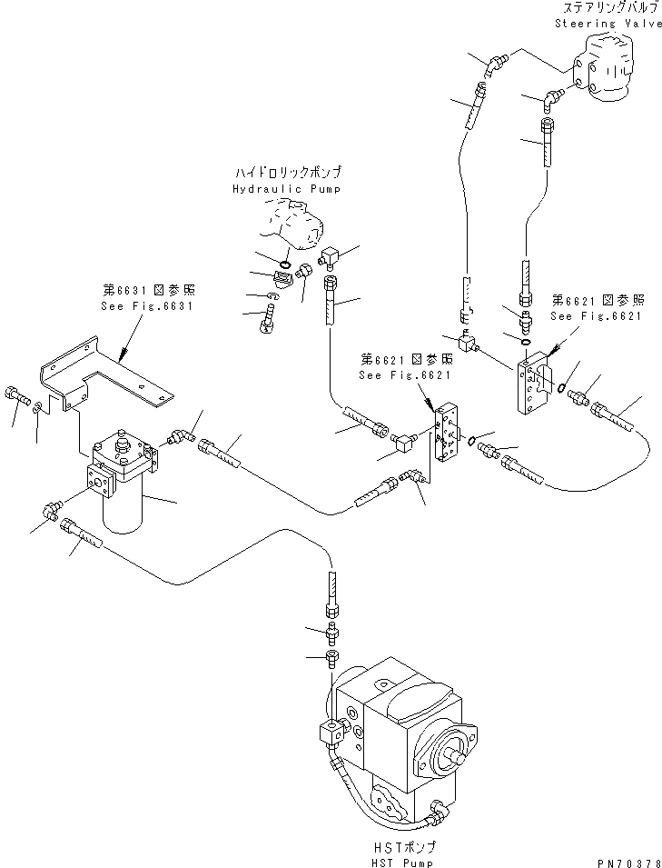 Схема запчастей Komatsu JV40DW-3 - ГИДРАВЛИКА РУЛ. УПРАВЛЕНИЯ (/) (НАСОС - КЛАПАН РУЛЕВОГО УПРАВЛЕНИЯ)(№-) СИСТЕМА УПРАВЛЕНИЯ