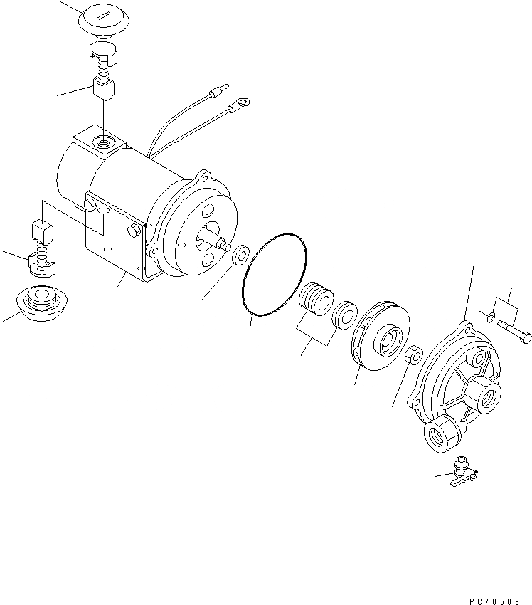 Схема запчастей Komatsu JV40DW-3 - ВОДЯНАЯ ПОМПА(№-) УПРАВЛ-Е РАБОЧИМ ОБОРУДОВАНИЕМ