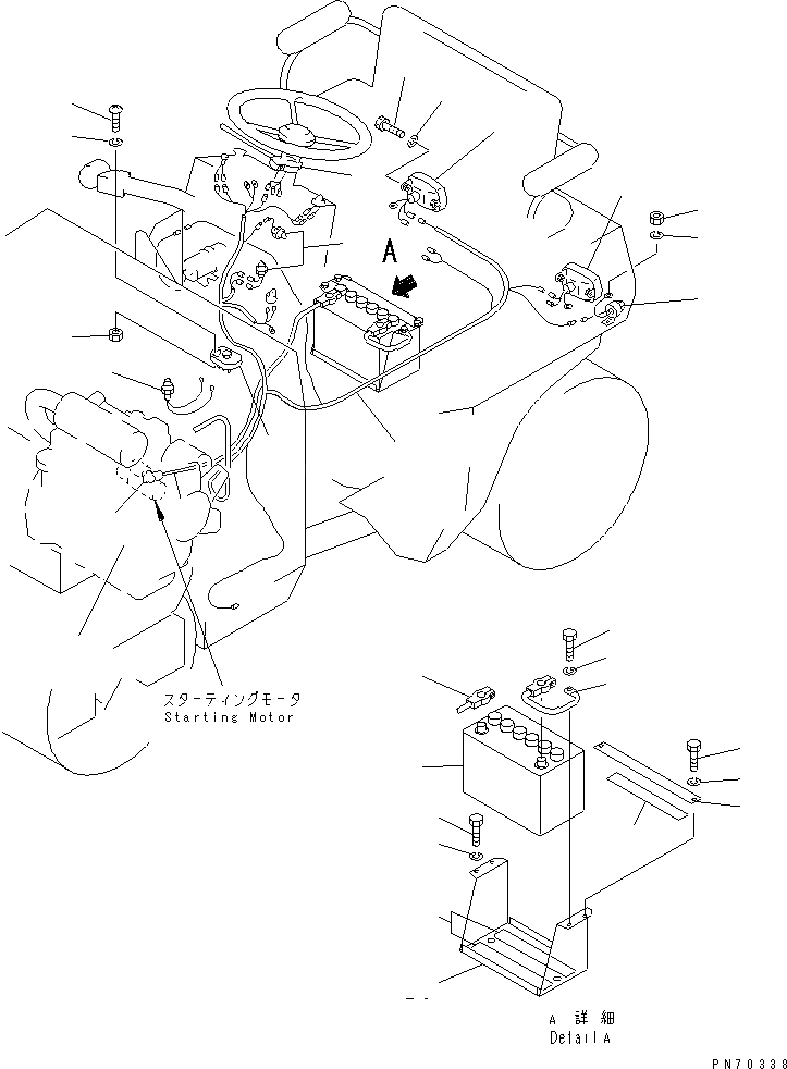 Схема запчастей Komatsu JV40DW-3 - ЭЛЕКТРИКА (/) ЗАДН. РАМА КОМПОНЕНТЫ ДВИГАТЕЛЯ И ЭЛЕКТРИКА