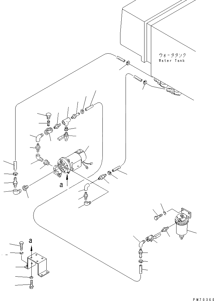 Схема запчастей Komatsu JV40DW-3 - РАЗБРЫЗГИВАНИЕ ВОДЫ ТРУБЫ (/) (ВОДН. БАК - ВОДЯНАЯ ПОМПА - ВОДН.   ФИЛЬТР)(№-) УПРАВЛ-Е РАБОЧИМ ОБОРУДОВАНИЕМ