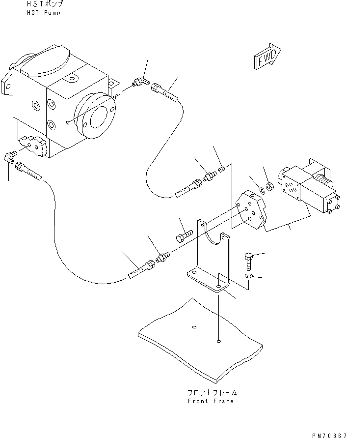 Схема запчастей Komatsu JV40DW-3 - HST ТРУБЫ (NЕСTRAL КЛАПАН ЛИНИЯ)(№-) УПРАВЛ-Е РАБОЧИМ ОБОРУДОВАНИЕМ