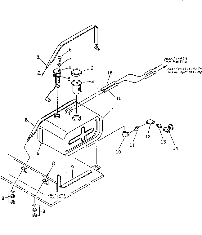 Схема запчастей Komatsu JV40W-2 - ТОПЛ. БАК И ТОПЛИВОПРОВОД(№-) КОМПОНЕНТЫ ДВИГАТЕЛЯ И ЭЛЕКТРИКА
