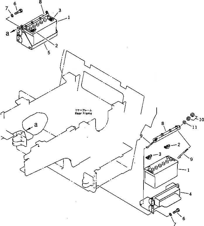 Схема запчастей Komatsu JV80DW-1 - АККУМУЛЯТОР КОМПОНЕНТЫ ДВИГАТЕЛЯ И ЭЛЕКТРИКА