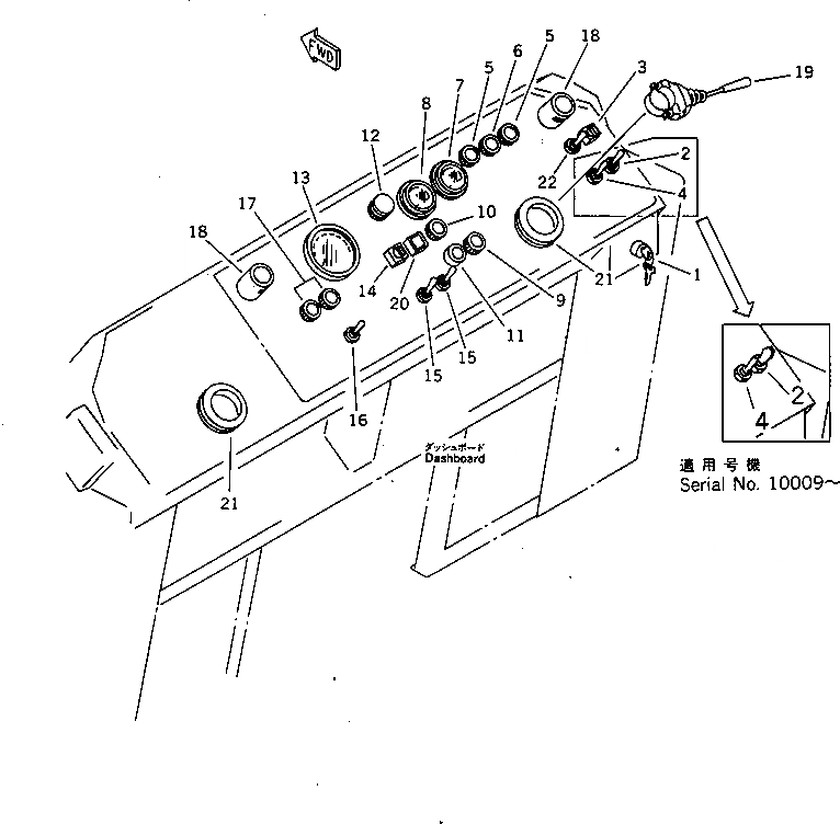 Схема запчастей Komatsu JV80DW-1 - ПАНЕЛЬ ПРИБОРОВ (/) КОМПОНЕНТЫ ДВИГАТЕЛЯ И ЭЛЕКТРИКА
