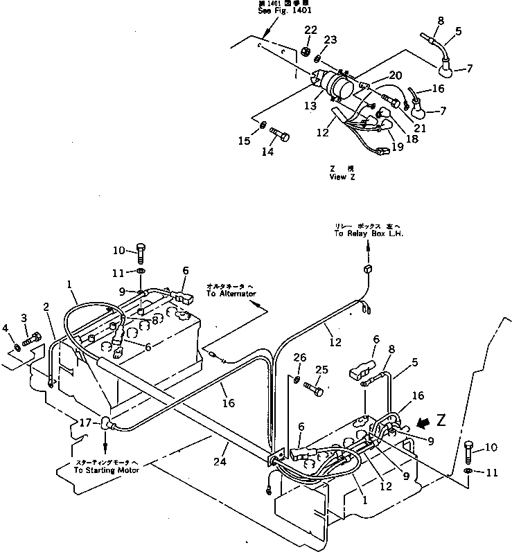 Схема запчастей Komatsu JV80DW-1 - ЭЛЕКТРИКА (ЛИНИЯ АККУМУЛЯТОРА)(№-) КОМПОНЕНТЫ ДВИГАТЕЛЯ И ЭЛЕКТРИКА
