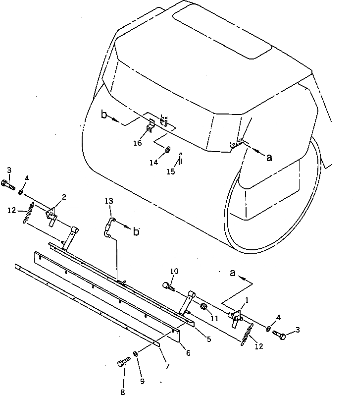 Схема запчастей Komatsu JV80DW-1 - ПЕРЕДН. СКРЕППЕР (/) КОЛЕСА И ТОРМОЗ.