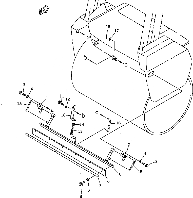 Схема запчастей Komatsu JV80DW-1 - ЗАДН. СКРЕППЕР (/) КОЛЕСА И ТОРМОЗ.