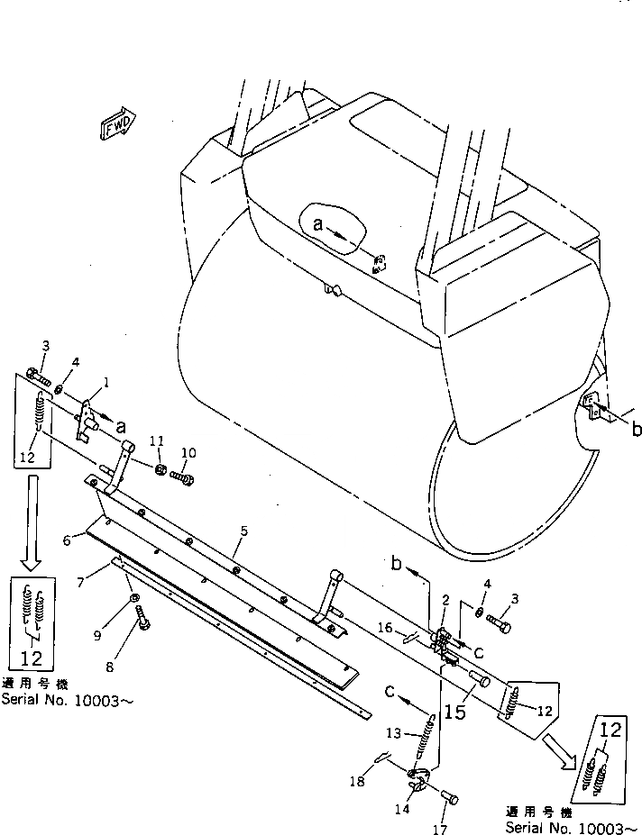 Схема запчастей Komatsu JV80DW-1 - ЗАДН. СКРЕППЕР (/)(№-) КОЛЕСА И ТОРМОЗ.