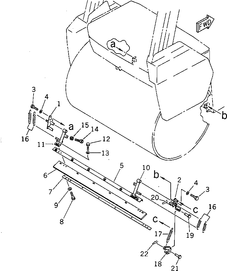 Схема запчастей Komatsu JV80DW-1 - ЗАДН. СКРЕППЕР (/)(№-) КОЛЕСА И ТОРМОЗ.