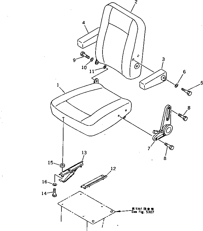 Схема запчастей Komatsu JV80DW-1 - СИДЕНЬЕ ОПЕРАТОРА(№-8) РАМА И КУЗОВ