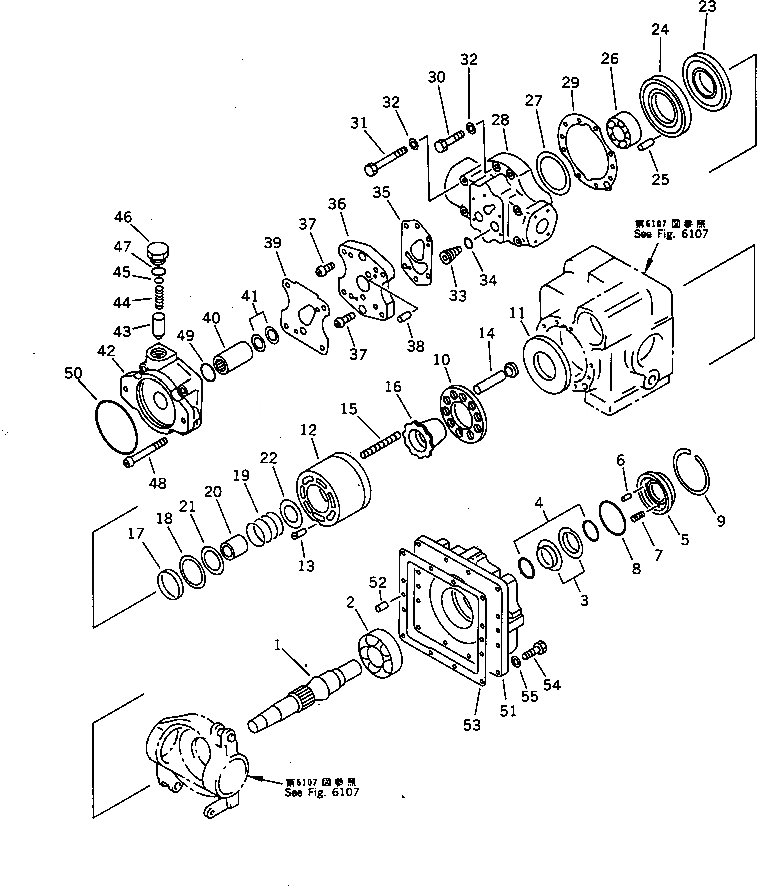 Схема запчастей Komatsu JV80DW-1 - ГИДР. НАСОС. (ДЛЯ ХОДА) (/) ГИДРАВЛИКА