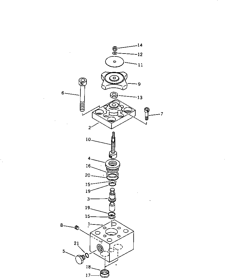 Схема запчастей Komatsu JV80DW-1 - КЛАПАН ОСТАНОВКИ ГИДРАВЛИКА