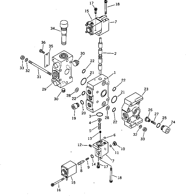 Схема запчастей Komatsu JV80DW-1 - УПРАВЛЯЮЩ. КЛАПАН (ДЛЯ VIBRATION) ГИДРАВЛИКА