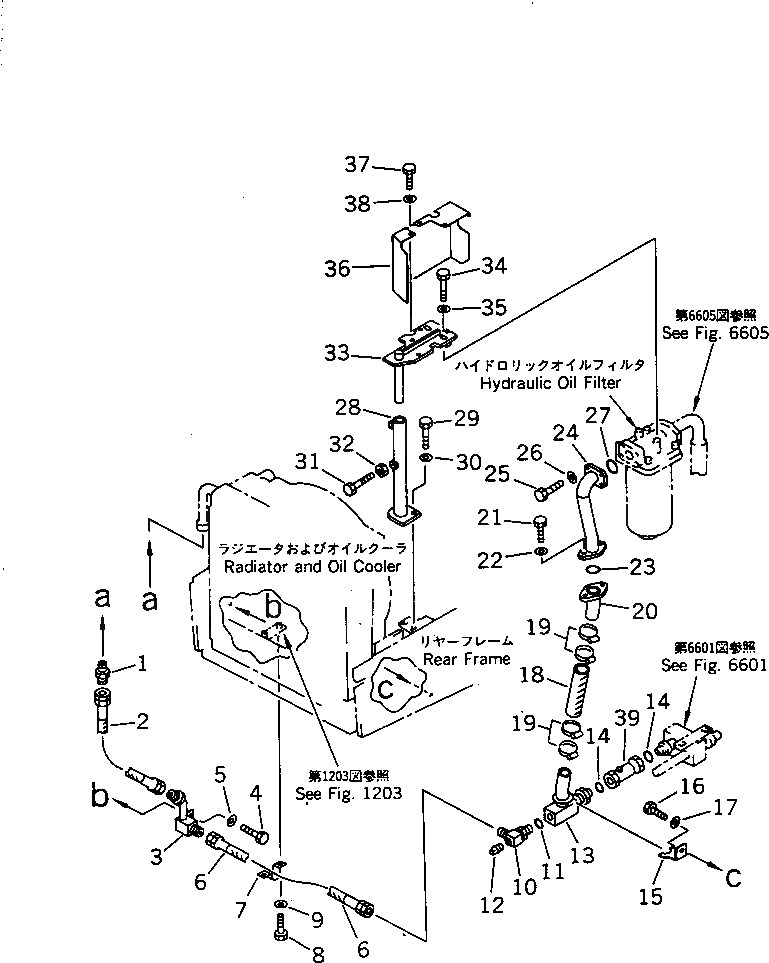 Схема запчастей Komatsu JV80DW-1 - ГИДРОЛИНИЯ (ДЛЯ МАСЛООХЛАДИТЕЛЬ) (/)(№-) ГИДРАВЛИКА