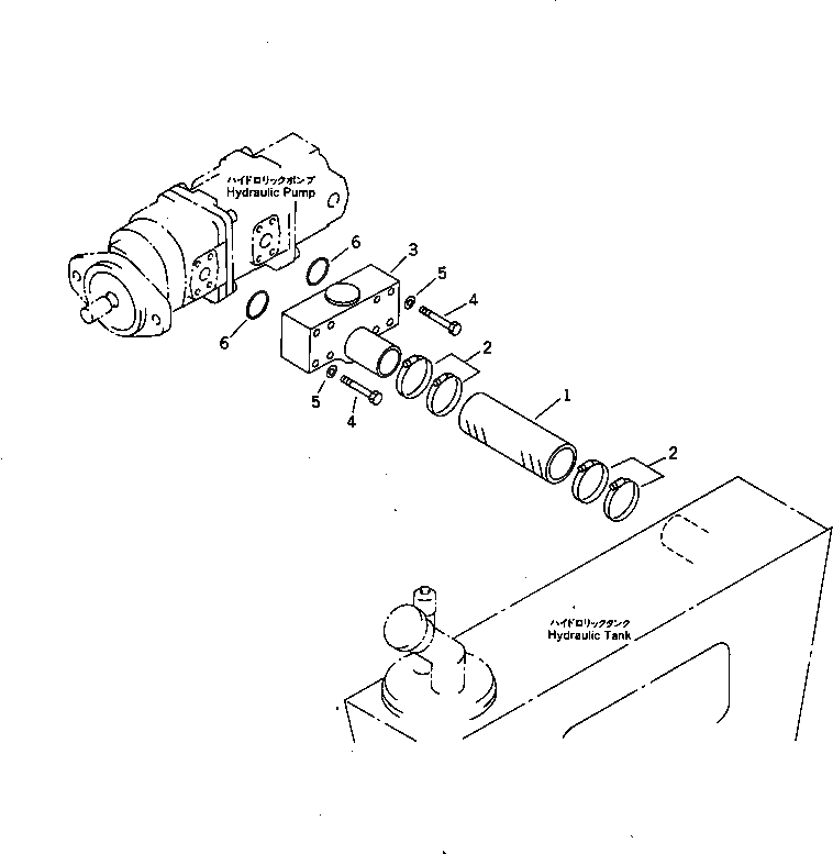 Схема запчастей Komatsu JV80DW-1 - ГИДРОЛИНИЯ (БАК - VIBRATION НАСОС) ГИДРАВЛИКА