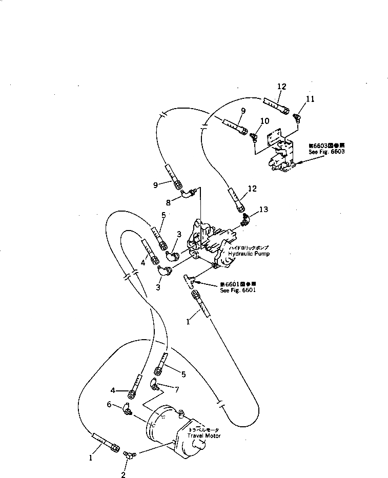 Схема запчастей Komatsu JW30-1 - HST ТРУБЫ (/) СИСТЕМА РАЗБРЫЗГИВАНИЯ ВОДЫ И ГИДРОЛИНИЯ