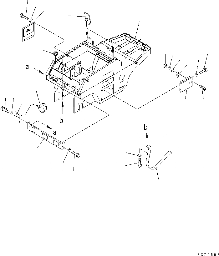 Схема запчастей Komatsu JW30-2 - ОСНОВН. РАМА И COVER РАМА И КУЗОВ