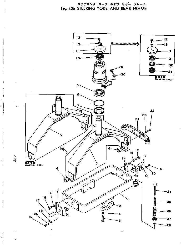 Схема запчастей Komatsu JW33-1 - РУЛЕВ. УПРАВЛЕНИЕ ВИЛКА И ЗАДН. РАМА РУЛЕВ. УПРАВЛЕНИЕ И СИСТЕМА УПРАВЛЕНИЯS