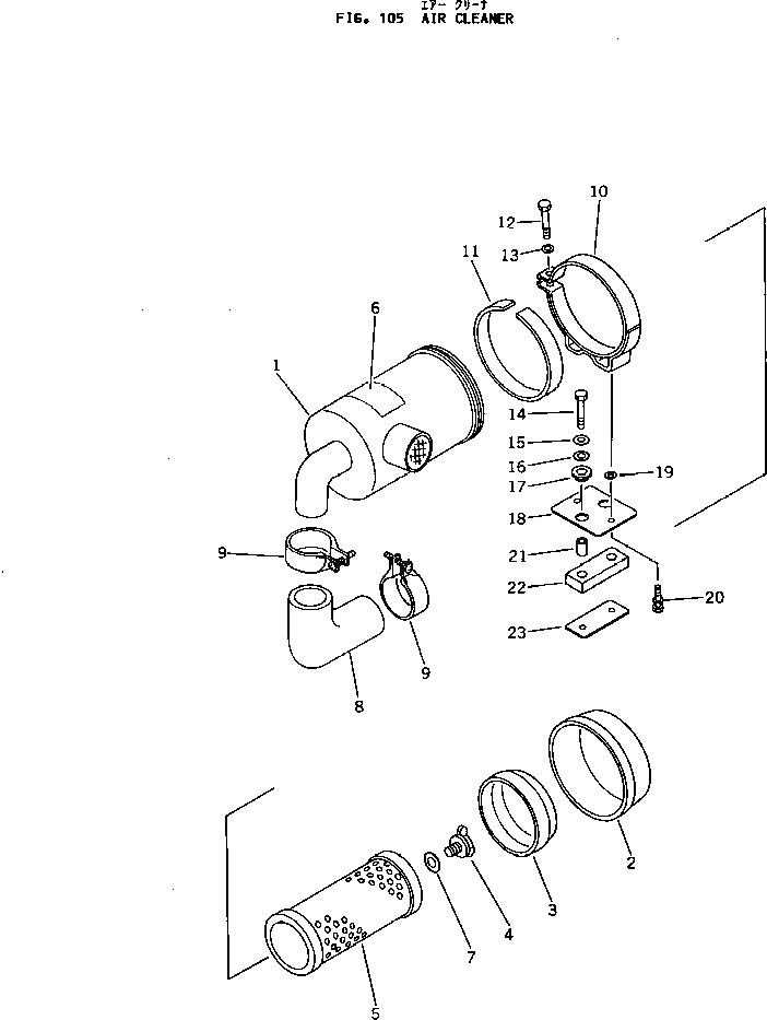 Схема запчастей Komatsu JW33-2 - ВОЗДУХООЧИСТИТЕЛЬ ДВИГАТЕЛЬ¤ КОМПОНЕНТЫ ДВИГАТЕЛЯ И ЭЛЕКТРИКА