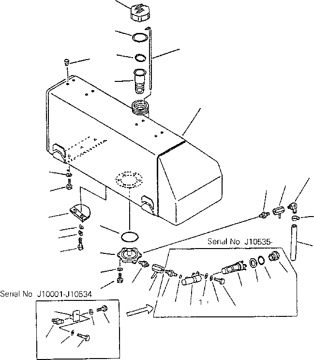 Схема запчастей Komatsu D70-LE - ТОПЛИВН. БАК. КОМПОНЕНТЫ ДВИГАТЕЛЯ И ЭЛЕКТРИКА