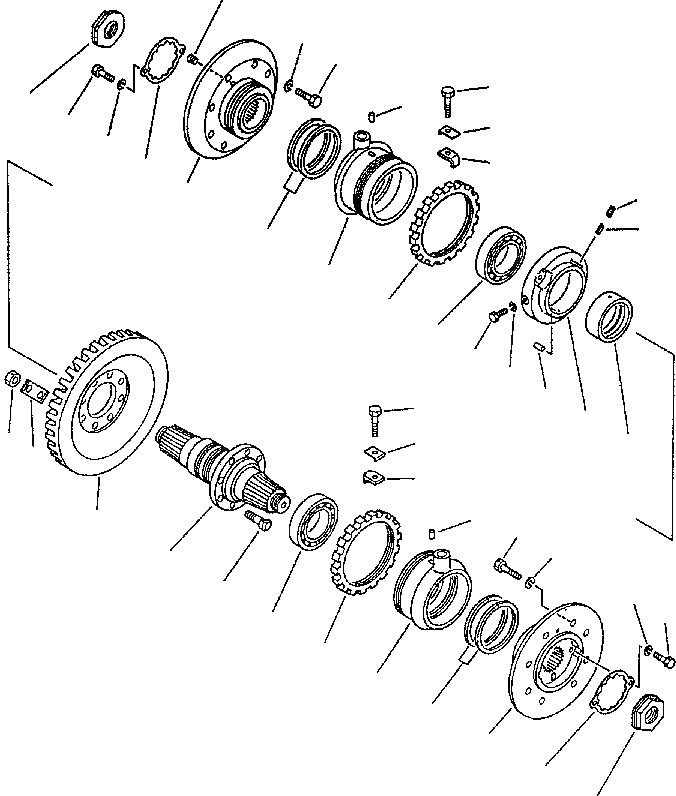 Схема запчастей Komatsu D70-LE - КОНИЧЕСКАЯ ПЕРЕДАЧА С ВАЛОМ ОСНОВН. МУФТА ТРАНСМИССИЯ¤ РУЛЕВ. УПРАВЛЕНИЕ И КОНЕЧНАЯ ПЕРЕДАЧА