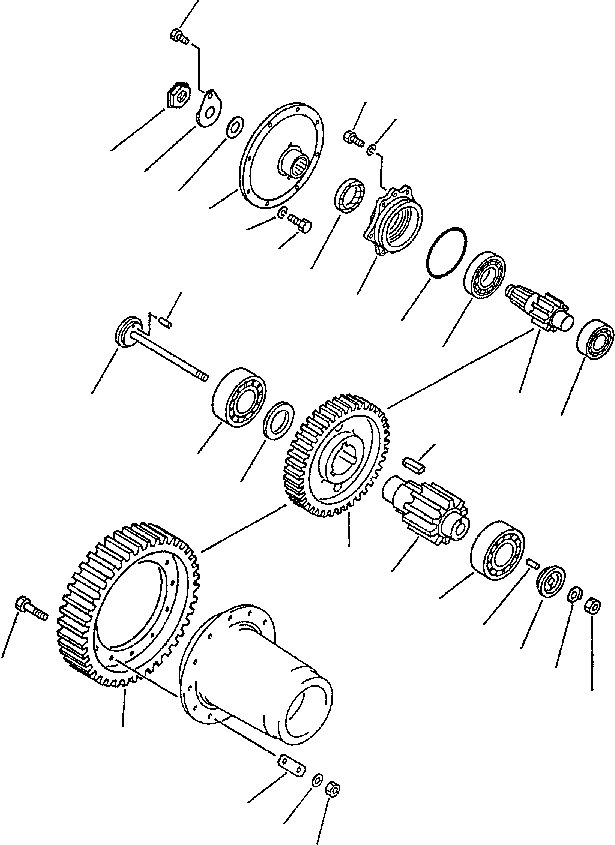 Схема запчастей Komatsu D70-LE - КОНЕЧНАЯ ПЕРЕДАЧА И ВАЛ ОСНОВН. МУФТА ТРАНСМИССИЯ¤ РУЛЕВ. УПРАВЛЕНИЕ И КОНЕЧНАЯ ПЕРЕДАЧА