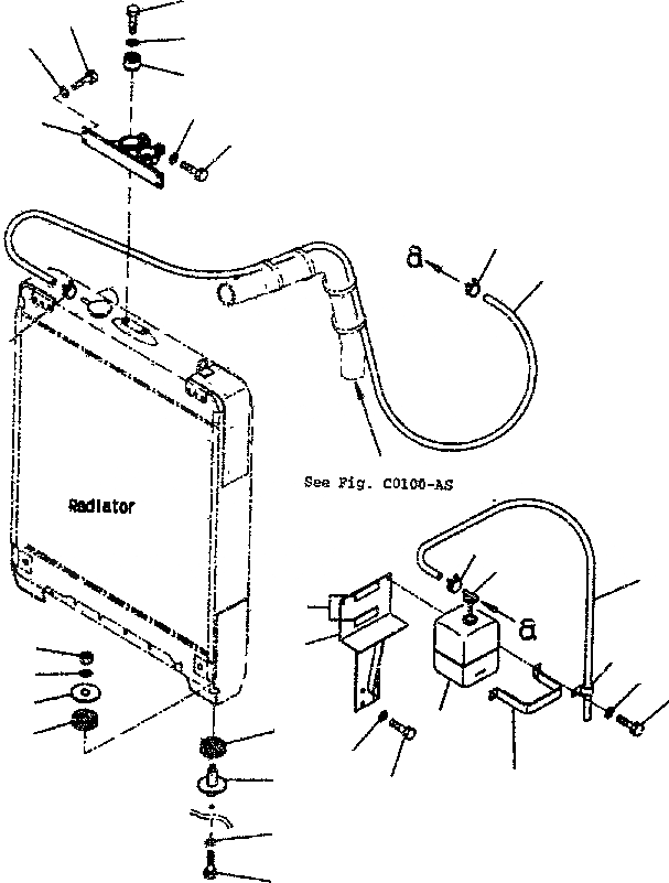 Схема запчастей Komatsu D85E-SS-2 - ОХЛАЖД-Е (КРЕПЛЕНИЕ И РЕЗЕРВН. БАК) СИСТЕМА ОХЛАЖДЕНИЯ