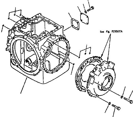 Схема запчастей Komatsu D85E-SS-2 - РУЛЕВ. УПРАВЛЕНИЕ (КОРПУС) СИЛОВАЯ ПЕРЕДАЧА И КОНЕЧНАЯ ПЕРЕДАЧА