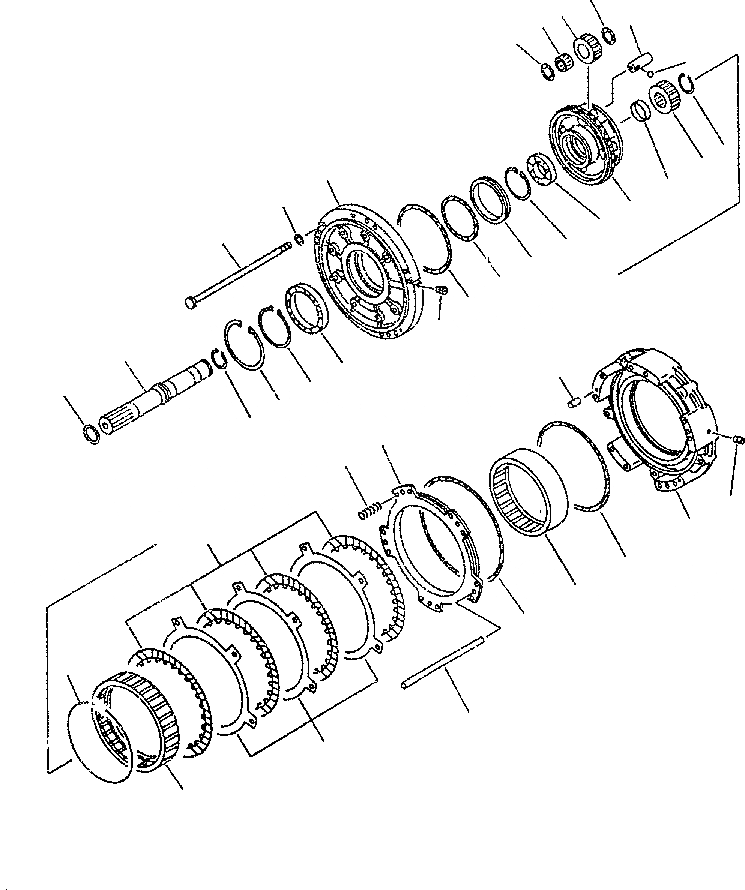 Схема запчастей Komatsu D85E-SS-2 - ТРАНСМИССИЯ (РЕВЕРС МУФТА) СИЛОВАЯ ПЕРЕДАЧА И КОНЕЧНАЯ ПЕРЕДАЧА