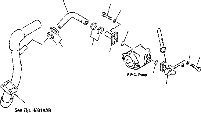 Схема запчастей Komatsu D85E-SS-2 - ГИДР. НАСОС. ЛИНИЯ (P.P.C. ВСАСЫВ. И ПОДАЮЩ.) ГИДРАВЛИКА