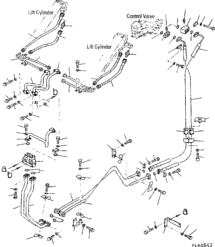 Схема запчастей Komatsu D85E-SS-2 - ЛИНИЯ ГИДРОЦИЛИНДРА ПОДЪЕМА (SN:J77-) ГИДРАВЛИКА