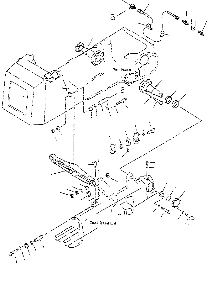 Схема запчастей Komatsu D85E-SS-2 - БАЛКА БАЛАНСИРА И ПОВОРОТН. ШКВОРЕНЬ ОСНОВН. РАМА И КОМПОНЕНТЫ