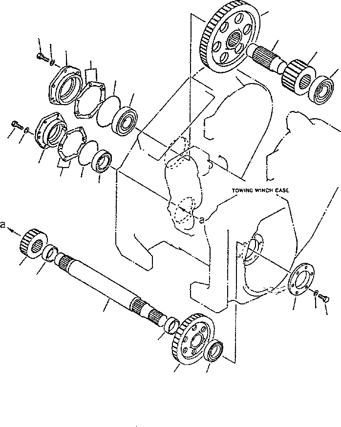 Схема запчастей Komatsu D85E-SS-2 - ТЯГОВ. ЛЕБЕДКА (ПРИВОД ВАЛ¤ ТОРМОЗ.) РАБОЧЕЕ ОБОРУДОВАНИЕ