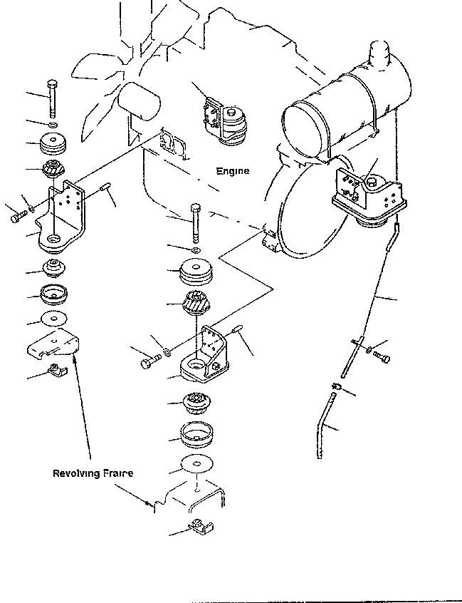 Схема запчастей Komatsu PC300-6 - КРЕПЛЕНИЕ ДВИГАТЕЛЯ КОМПОНЕНТЫ ДВИГАТЕЛЯ