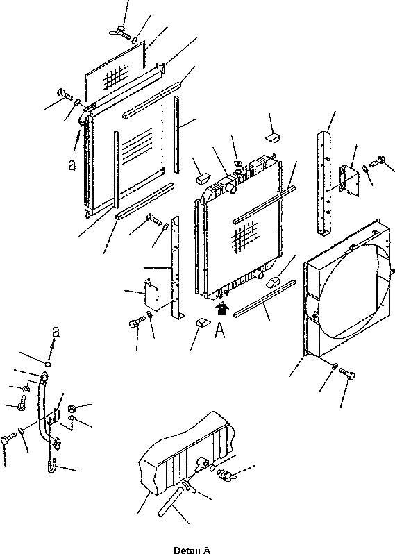 Схема запчастей Komatsu PC300-6 - ОХЛАЖД-Е (РАДИАТОР И МАСЛООХЛАДИТЕЛЬ)(SAE) СИСТЕМА ОХЛАЖДЕНИЯ