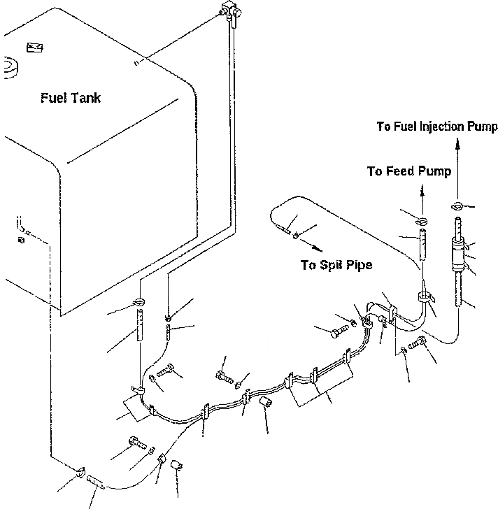 Схема запчастей Komatsu PC300-6 - ТОПЛИВН. ЛИНИЯ ТОПЛИВН. БАК. AND КОМПОНЕНТЫ