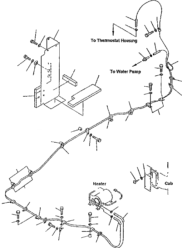 Схема запчастей Komatsu PC300-6 - ОБОГРЕВАТЕЛЬ. ( KCAL)(SN:J-J9) КАБИНА ОПЕРАТОРА И СИСТЕМА УПРАВЛЕНИЯ