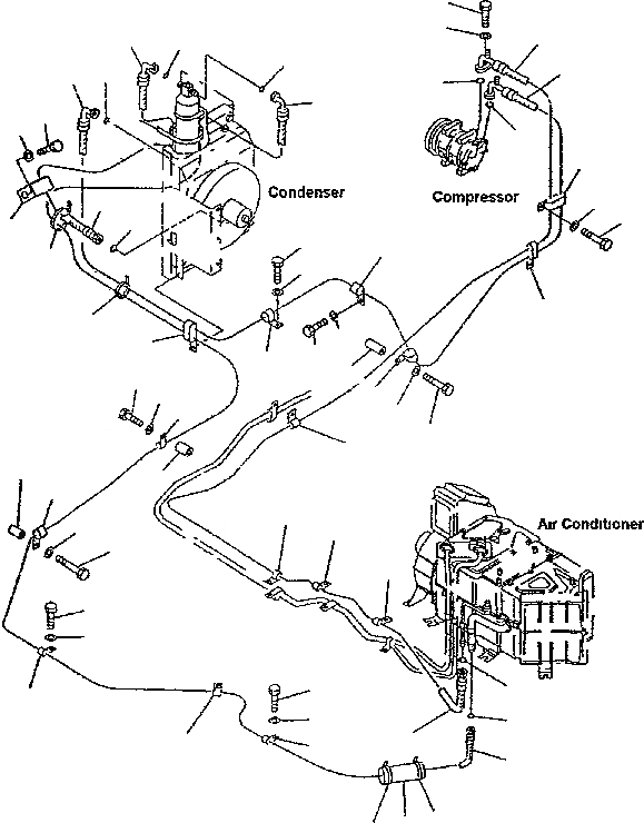 Схема запчастей Komatsu PC300-6 - КОНДИЦ. ВОЗДУХА (ЛИНИЯ ОХЛАЖДЕНИЯS) КАБИНА ОПЕРАТОРА И СИСТЕМА УПРАВЛЕНИЯ