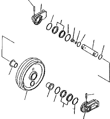 Схема запчастей Komatsu PC300-6 - ПЕРЕДН. ЛЕНИВЕЦ ХОДОВАЯ