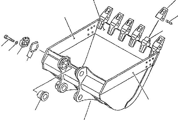 Схема запчастей Komatsu PC300-6 - КОВШ¤ .M¤ MM (ГОРИЗОНТАЛЬН. ПАЛЕЦ)(С РЕГУЛИРОВКОЙ) РАБОЧЕЕ ОБОРУДОВАНИЕ
