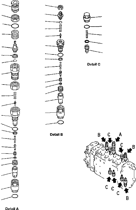 Схема запчастей Komatsu PC300-6 - ОСНОВН. КЛАПАН (8/) РЕМ. КОМПЛЕКТЫ