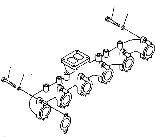 Схема запчастей Komatsu PC300-7 - ВЫПУСКНОЙ КОЛЛЕКТОР КРЕПЛЕНИЕ AA ДВИГАТЕЛЬ [SAADE-A заводской номер 8-UP]