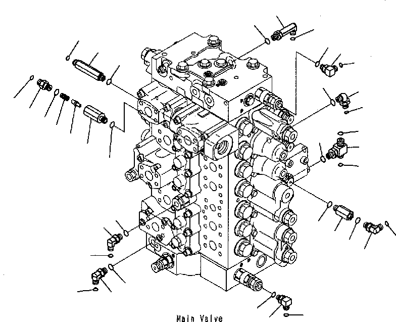 Схема запчастей Komatsu PC300-7 - ОСНОВН. КЛАПАН (СОЕДИНИТЕЛЬН. ЧАСТИ ) (/) H ГИДРАВЛИКА