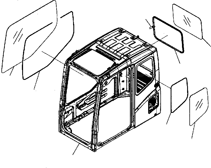 Схема запчастей Komatsu PC300-7 - OPERATOR КАБИНА K КАБИНА ОПЕРАТОРА И СИСТЕМА УПРАВЛЕНИЯ