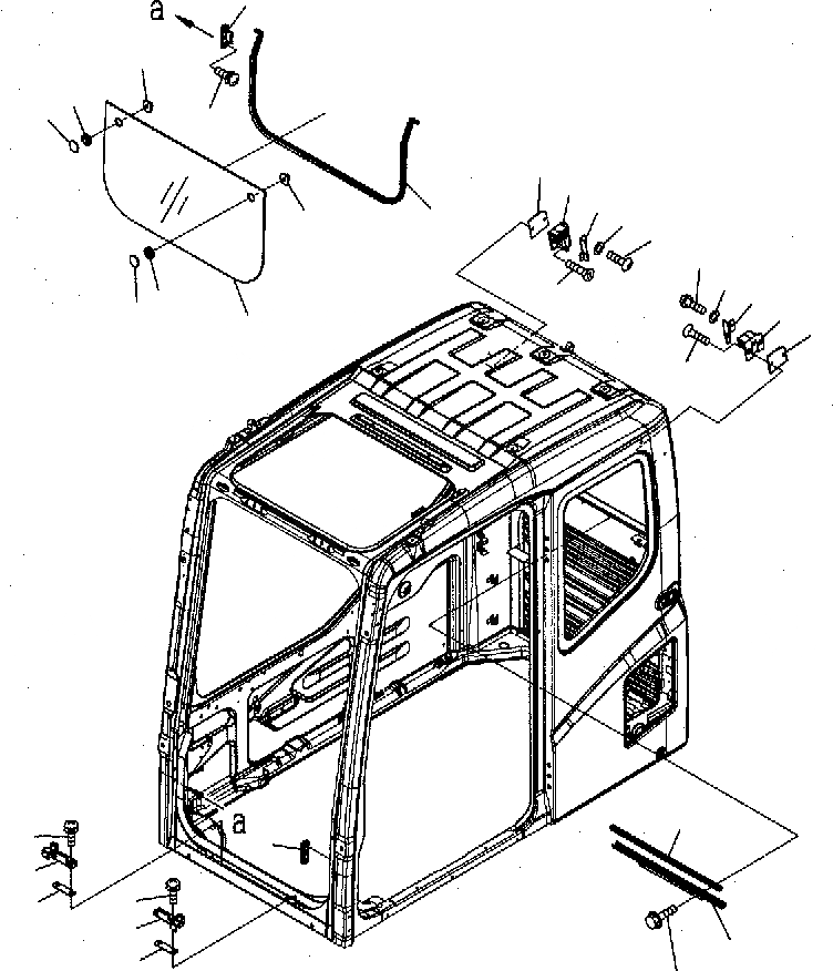 Схема запчастей Komatsu PC300-7 - КАБИНА (ПЕРЕДН. НИЖН. ОКНА) K КАБИНА ОПЕРАТОРА И СИСТЕМА УПРАВЛЕНИЯ