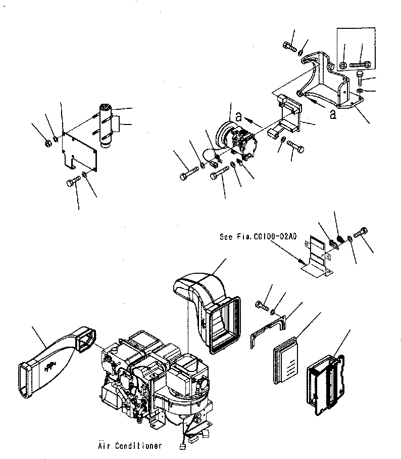 Схема запчастей Komatsu PC300-7 - КОНДИЦ. ВОЗДУХА (ВОЗДУХОВОДЫ)(ОПЦИОНН.) K КАБИНА ОПЕРАТОРА И СИСТЕМА УПРАВЛЕНИЯ