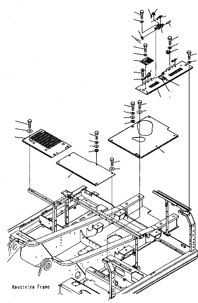 Схема запчастей Komatsu PC300-7 - КРЫШКАВЕРХН. КАБИНА M ЧАСТИ КОРПУСА
