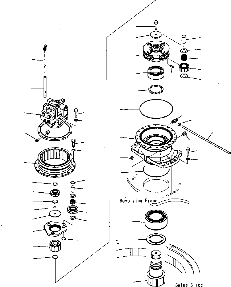 Схема запчастей Komatsu PC300-7 - МЕХАНИЗМ ПОВОРОТА N ПОВОРОТН. КРУГ И КОМПОНЕНТЫ